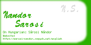 nandor sarosi business card