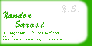 nandor sarosi business card